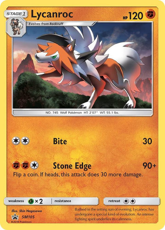 Pokemon Lycanroc SM105 SM Black Star Promos