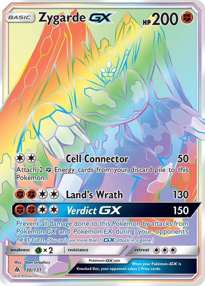 Pokemon Zygarde GX 136/131 Forbidden Light