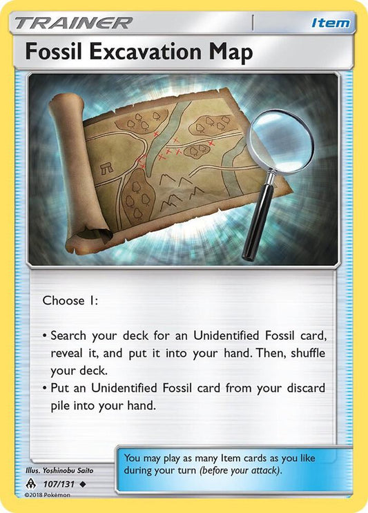 Pokemon Fossil Excavation Map 107/131 Forbidden Light
