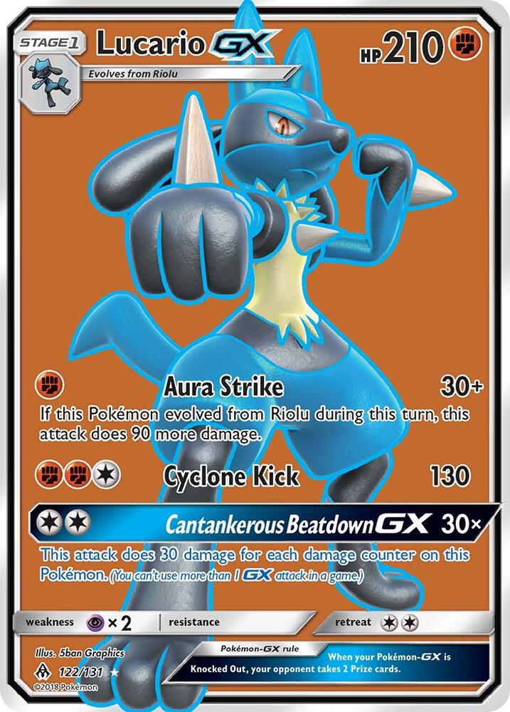 Pokemon Lucario GX 122/131 Forbidden Light