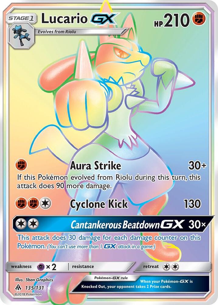 Pokemon Lucario GX 135/131 Forbidden Light