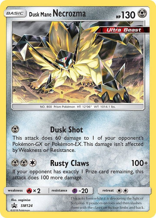 Pokemon Dusk Mane Necrozma SM124 SM Black Star Promos