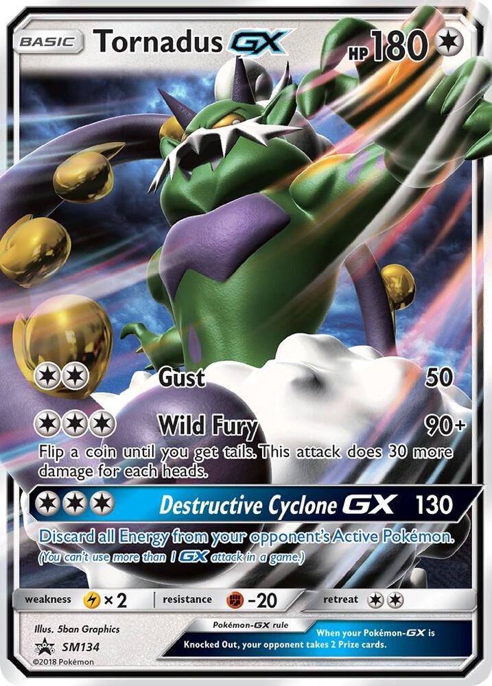 Pokemon Tornadus GX SM134 SM Black Star Promos