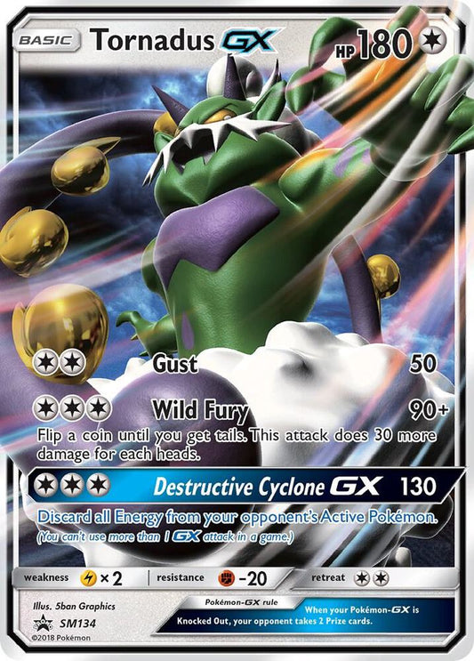 Pokemon Tornadus GX SM134 SM Black Star Promos