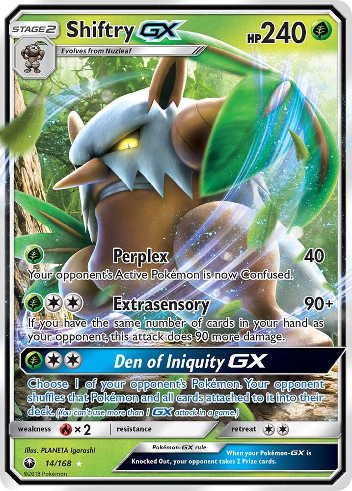 Pokemon Shiftry GX 14/168 Celestial Storm