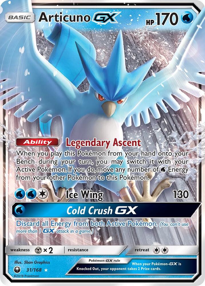 Pokemon Articuno GX 31/168 Celestial Storm