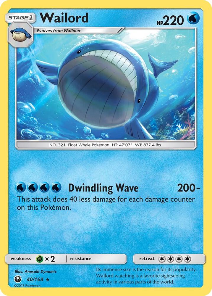 Pokemon Wailord 40/168 Celestial Storm