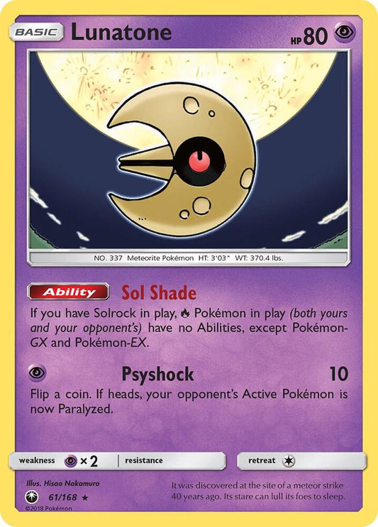 Pokemon Lunatone 61/168 Celestial Storm
