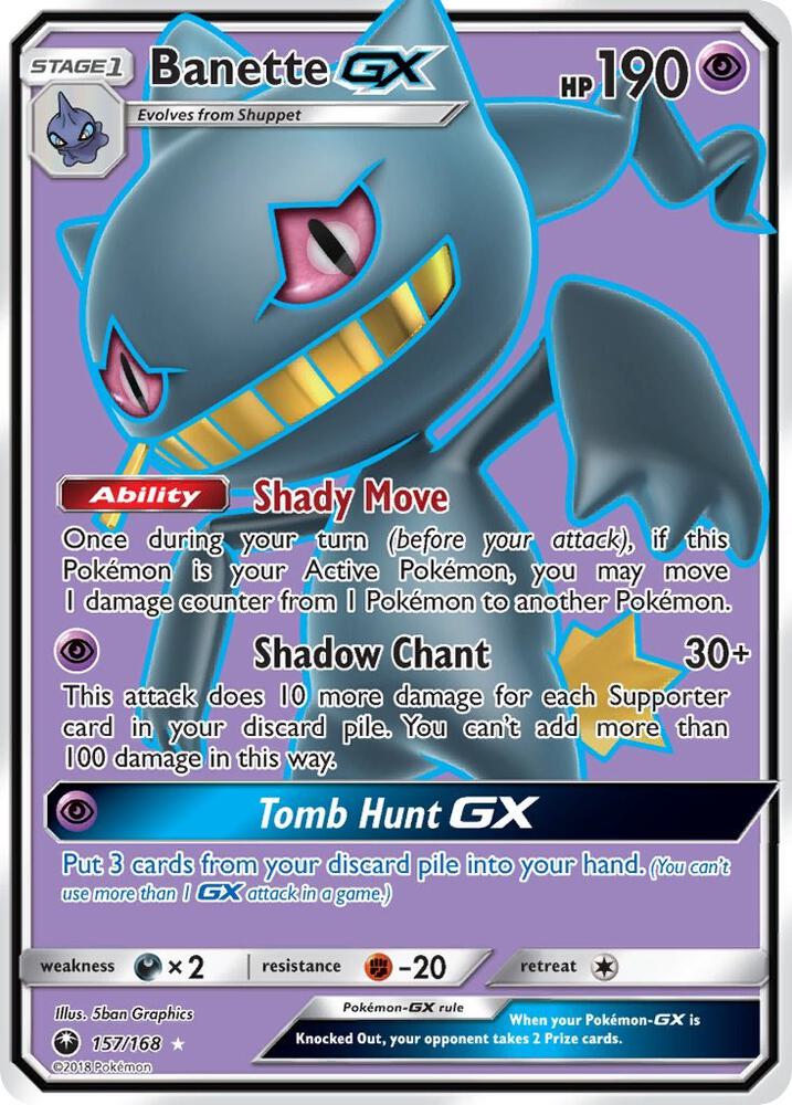 Pokemon Banette GX 157/168 Celestial Storm
