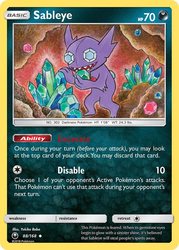 Pokemon Sableye 88/168 Celestial Storm