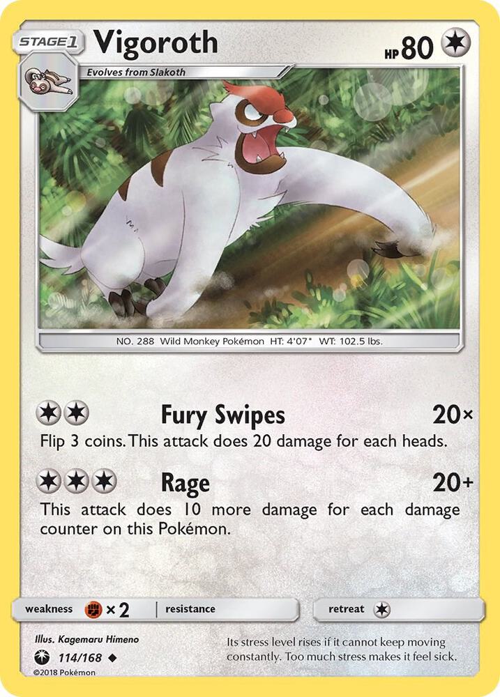 Pokemon Vigoroth 114/168 Celestial Storm