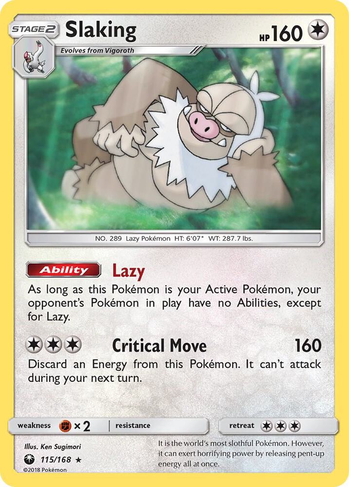 Pokemon Slaking 115/168 Celestial Storm