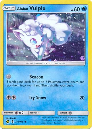 Pokemon Alolan Vulpix 21a/145 Yellow A Alternate Art