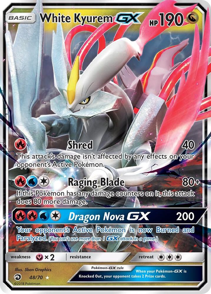 Pokemon White Kyurem GX 48/70 Dragon Majesty