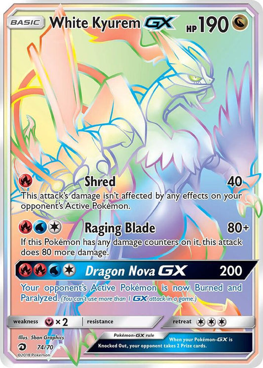Pokemon White Kyurem GX 74/70 Dragon Majesty