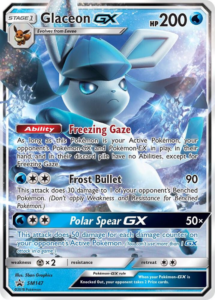 Pokemon Glaceon GX SM147 SM Black Star Promos
