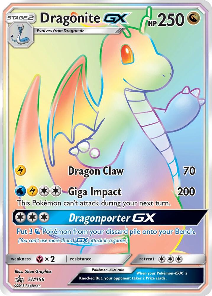 Pokemon Dragonite GX SM156 SM Black Star Promos