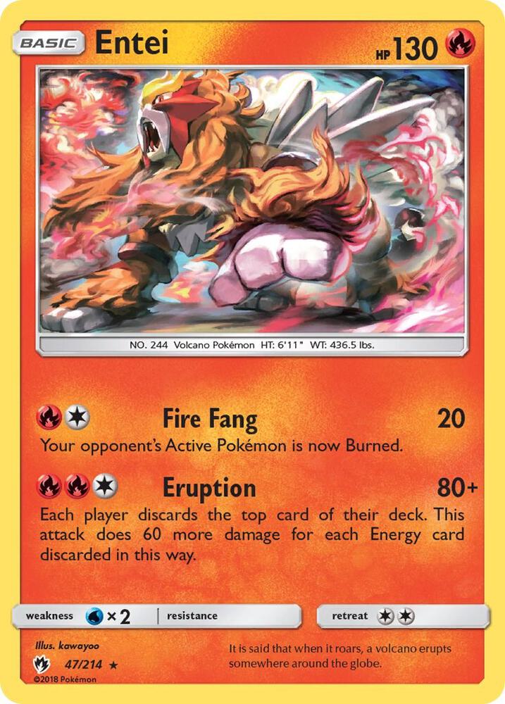 Pokemon Entei 47/214 Lost Thunder