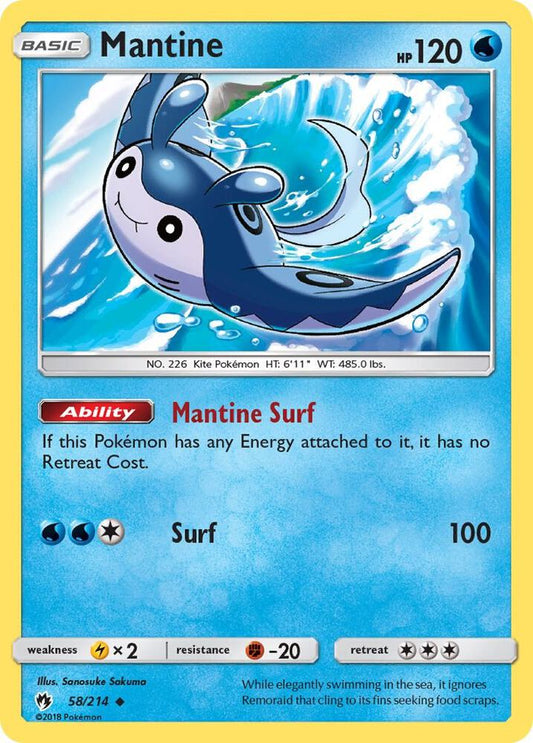 Pokemon Mantine 58/214 Lost Thunder