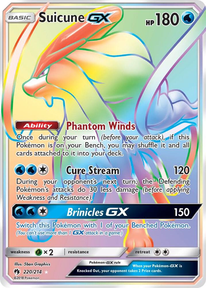 Pokemon Suicune GX 220/214 Lost Thunder