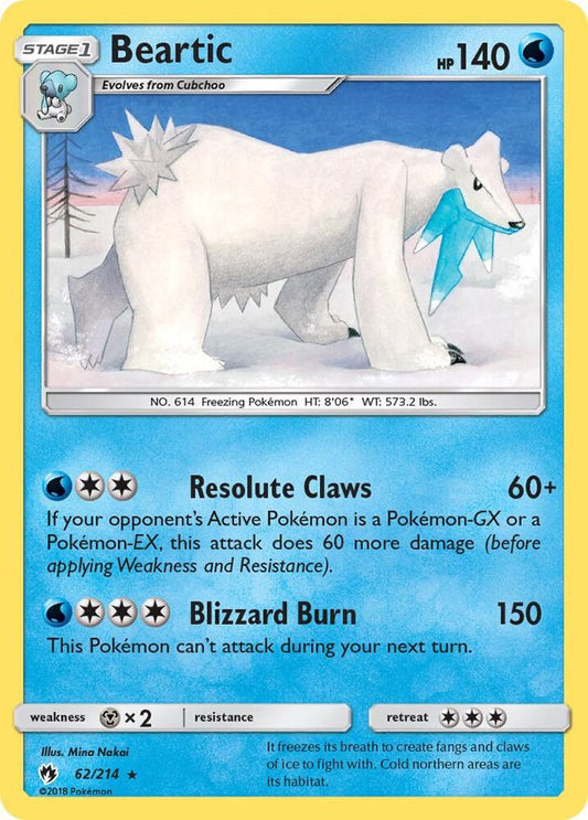 Pokemon Beartic 62/214 Lost Thunder