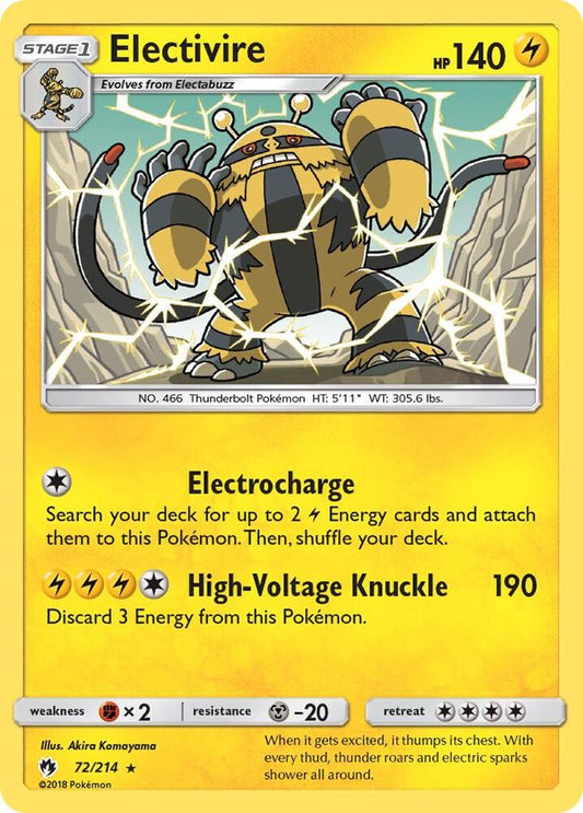 Pokemon Electivire 72/214 Lost Thunder
