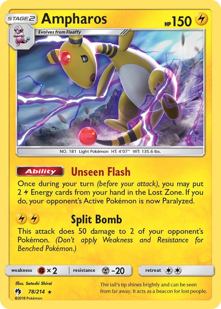 Pokemon Ampharos 78/214 Lost Thunder