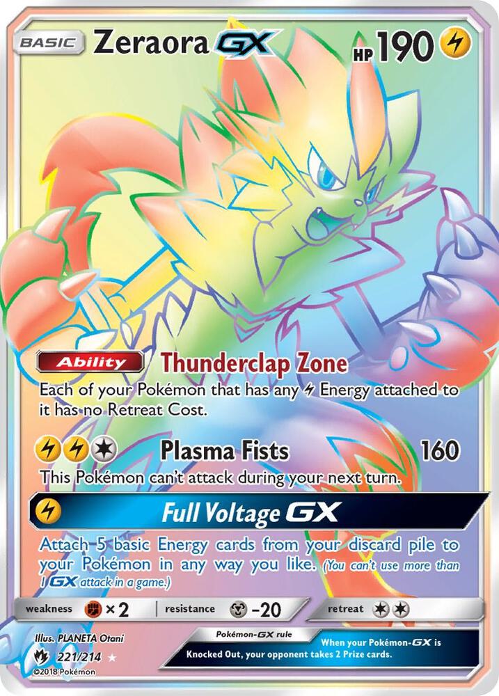 Pokemon Zeraora GX 221/214 Lost Thunder
