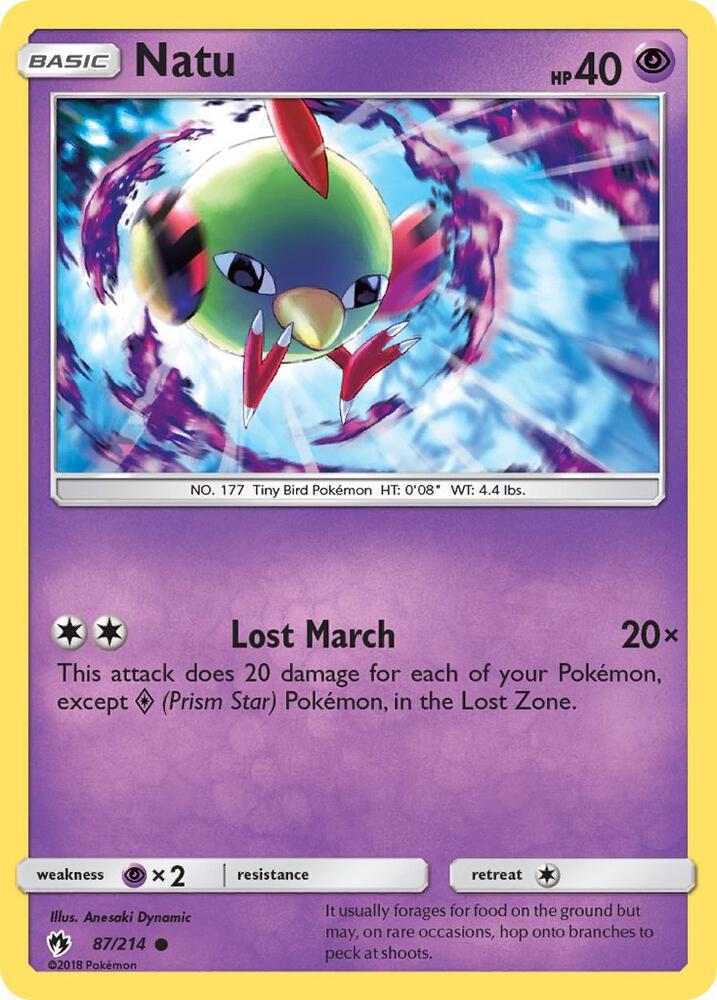 Pokemon Natu 87/214 Lost Thunder