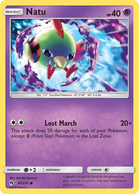 Pokemon Natu 87/214 Lost Thunder