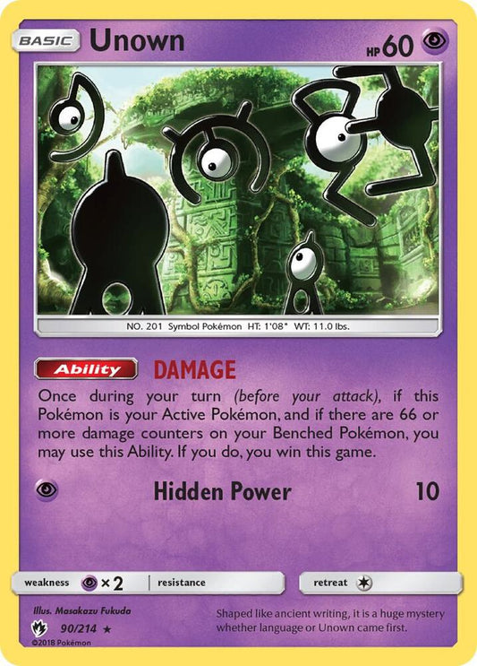 Pokemon Unown 90/214 Lost Thunder