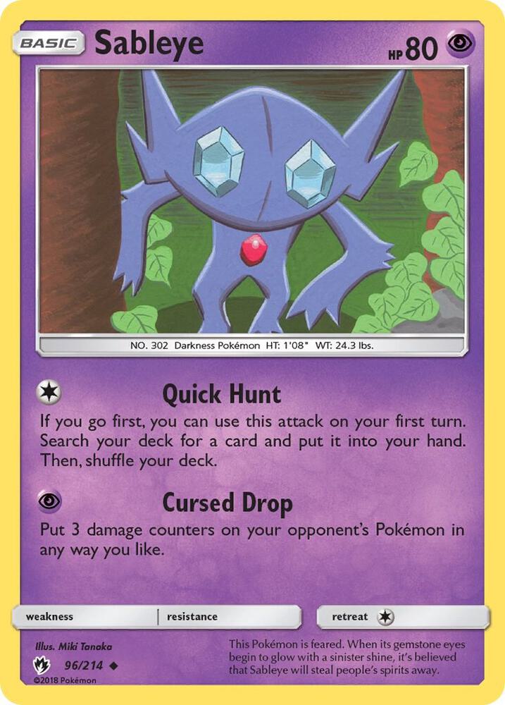 Pokemon Sableye 96/214 Lost Thunder