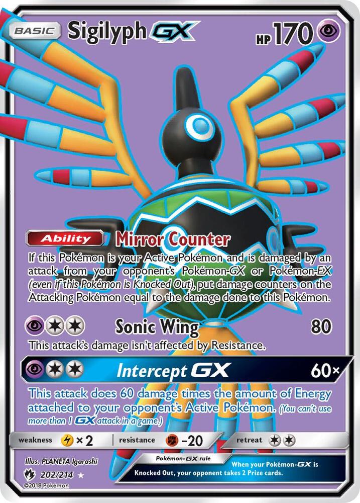 Pokemon Sigilyph GX 202/214 Lost Thunder