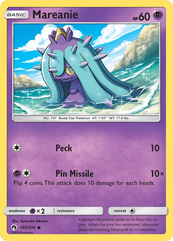 Pokemon Mareanie 105/214 Lost Thunder