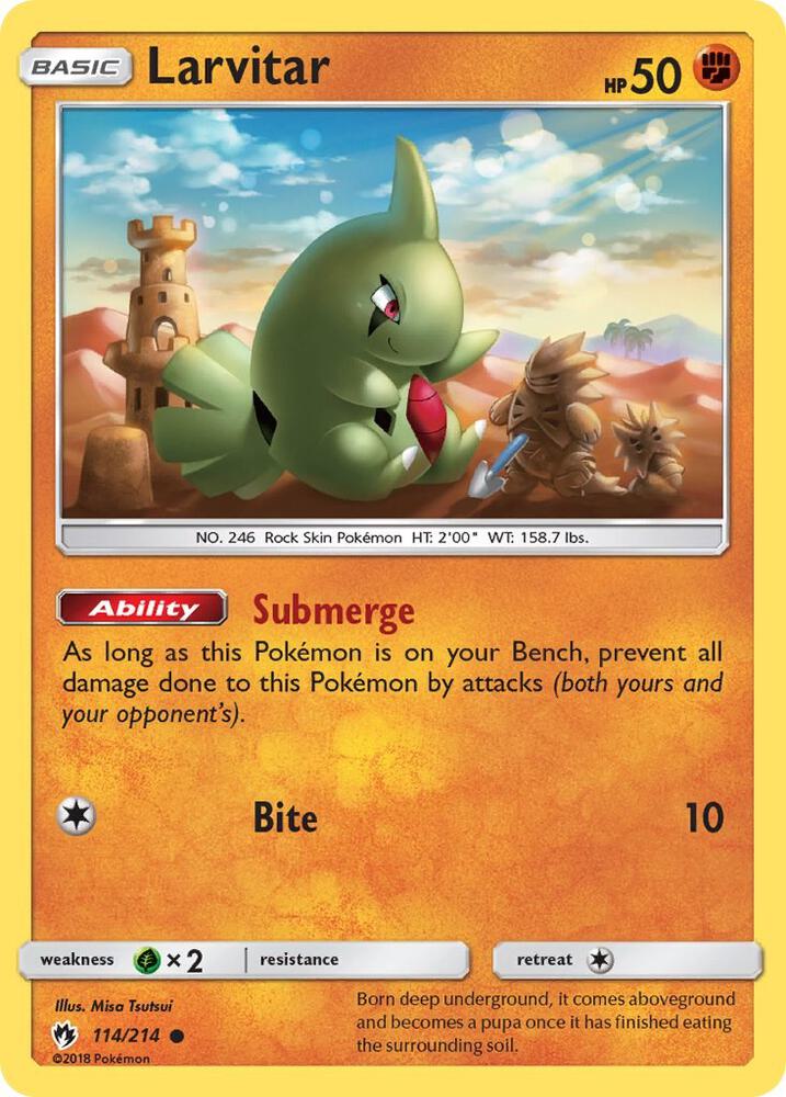 Pokemon Larvitar 114/214 Lost Thunder