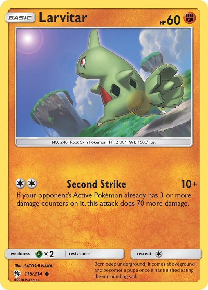 Pokemon Larvitar 115/214 Lost Thunder