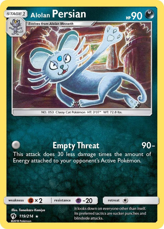 Pokemon Alolan Persian 119/214 Lost Thunder
