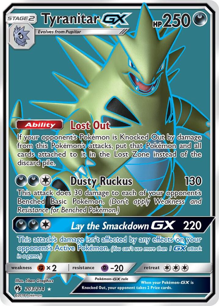 Pokemon Tyranitar GX 203/214 Lost Thunder