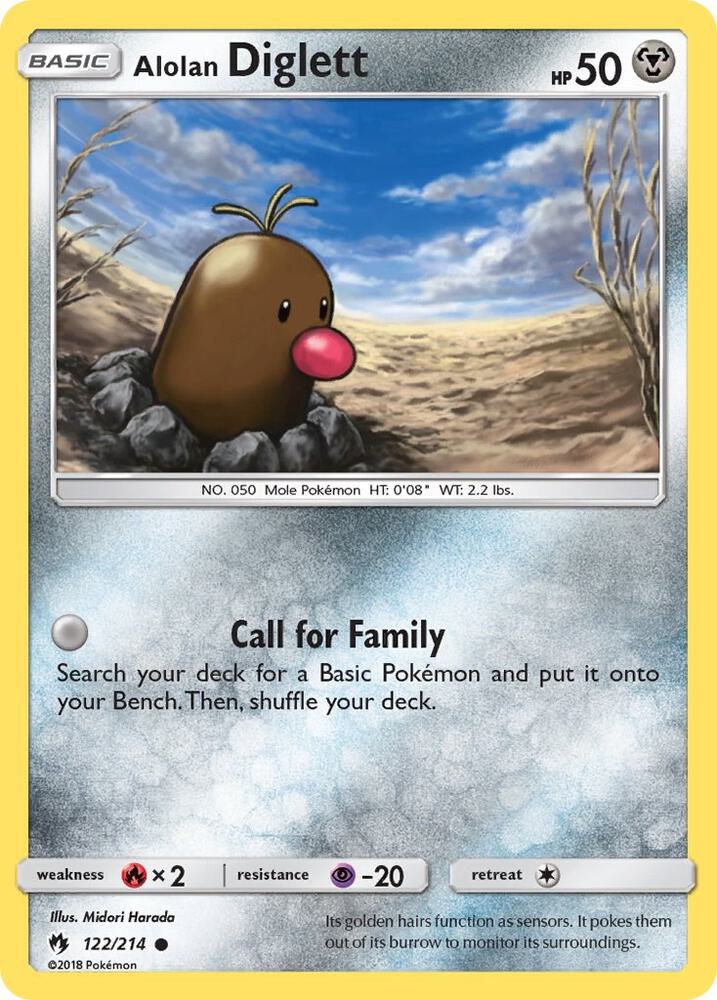 Pokemon Alolan Diglett 122/214 Lost Thunder