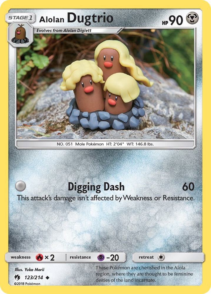 Pokemon Alolan Dugtrio 123/214 Lost Thunder