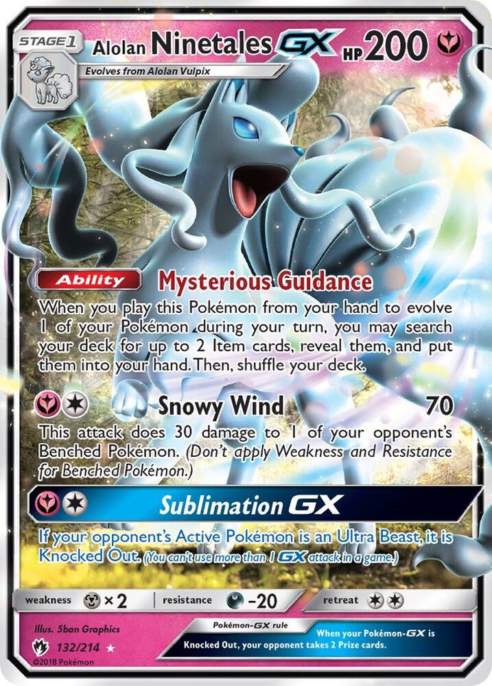 Pokemon Alolan Ninetales GX 132/214 Lost Thunder