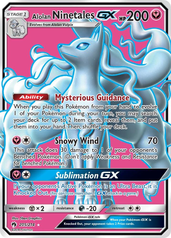 Pokemon Alolan Ninetales GX 205/214 Lost Thunder