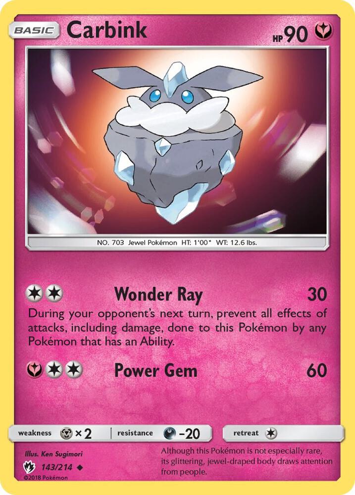 Pokemon Carbink 143/214 Lost Thunder