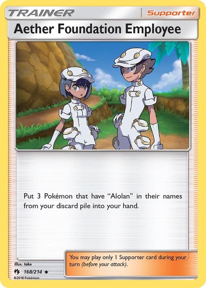 Pokemon Aether Foundation Employee 168/214 Lost Thunder