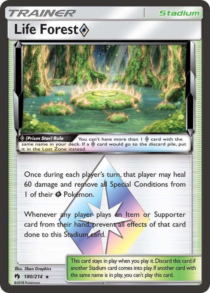 Pokemon Life Forest Prism Star 180/214 Lost Thunder