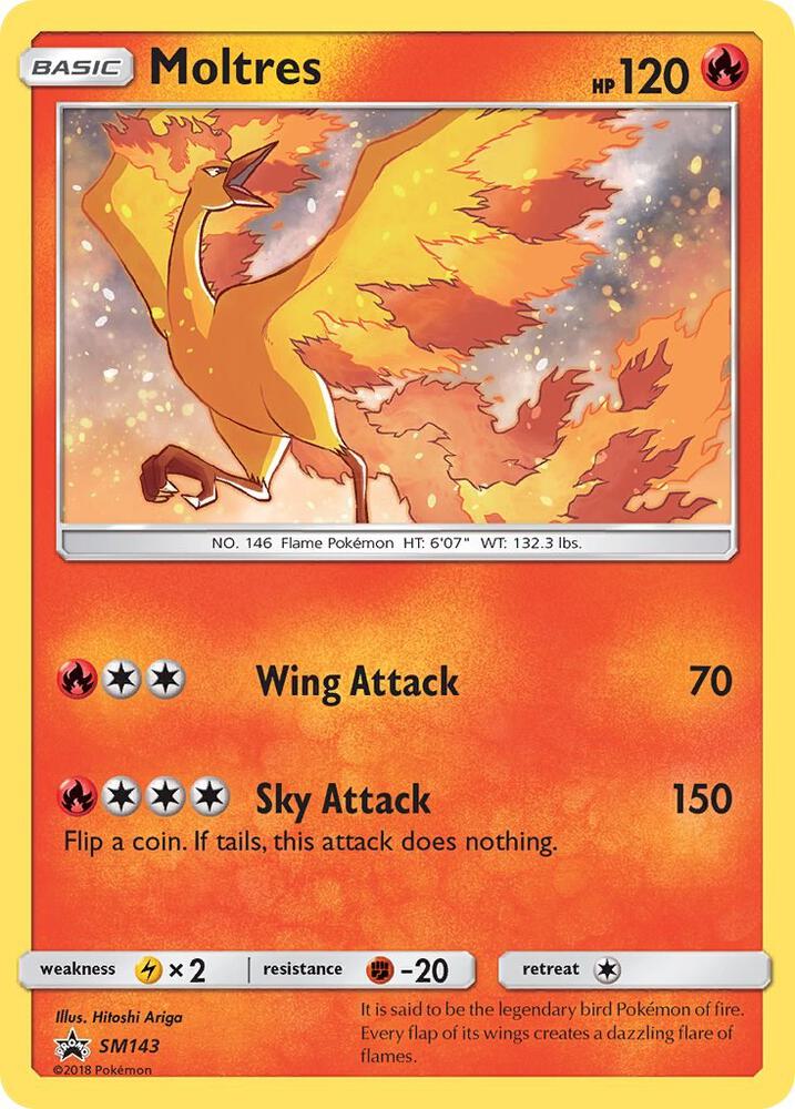 Pokemon Moltres SM143 SM Black Star Promos