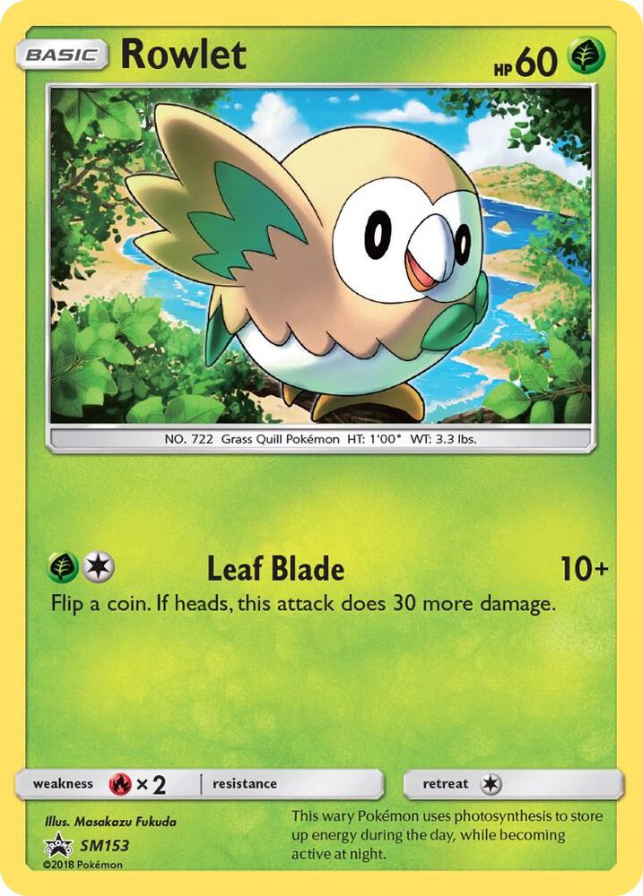 Pokemon Rowlet SM153 SM Black Star Promos