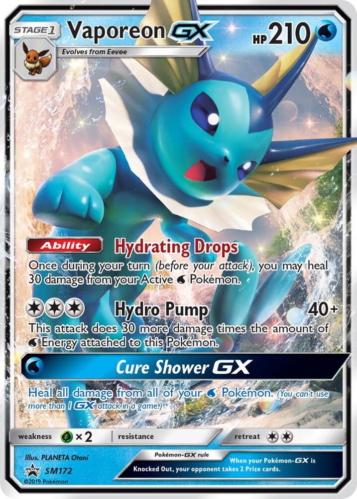 Pokemon Vaporeon GX SM172 SM Black Star Promos
