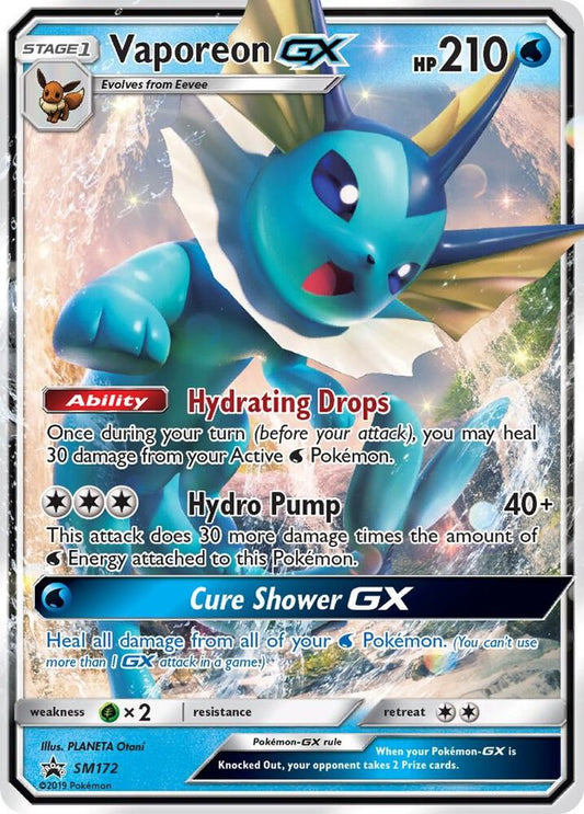 Pokemon Vaporeon GX SM172 SM Black Star Promos