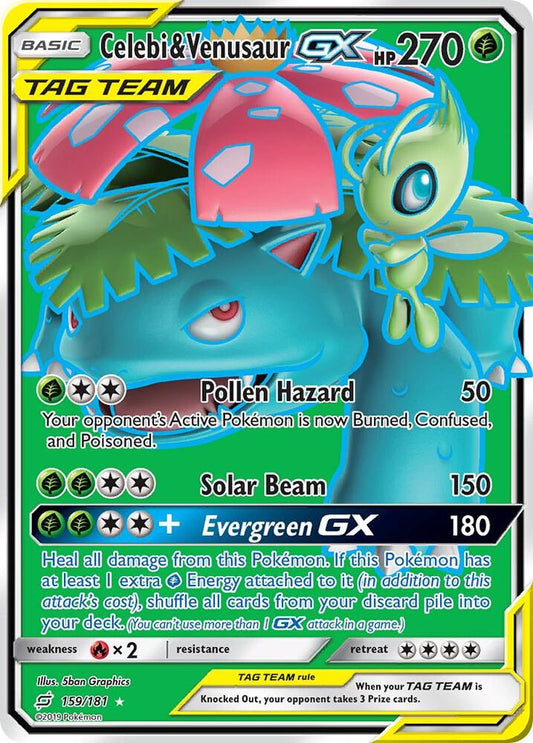 Pokemon Celebi & Venusaur GX 159/181 Team Up